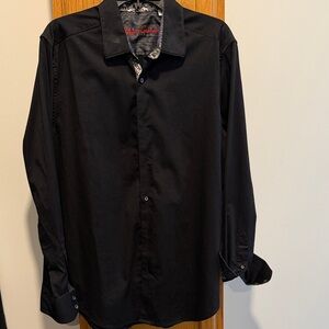 Robert Graham Men's Black Dress Shirt size large
